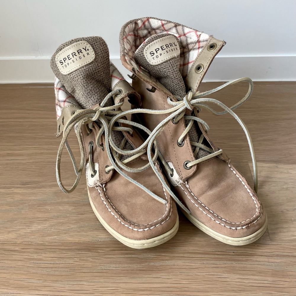 Womens Sperry Hikerfish Nubuck Leather Mid Calf Boots size 6.5